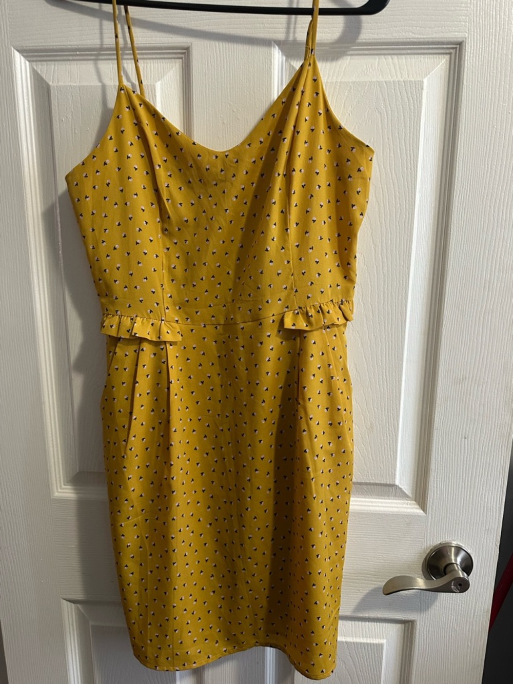 Lush Mustard Yellow Spaghetti-Strap Mini Dress